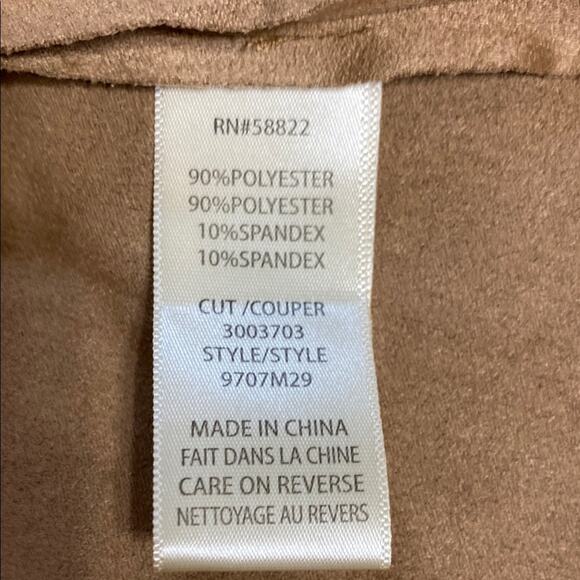 Max Studio NWT Light Brown Drape Front Long Jacket Waterfall Collar - S - Picture 7 of 8